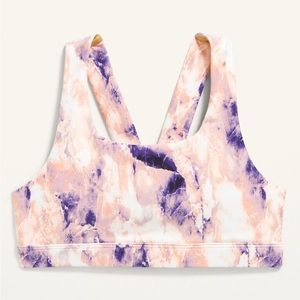 Old Navy Girls PowerSoft V-Back Sports Bra Pink Marbled Size XL (14-16)